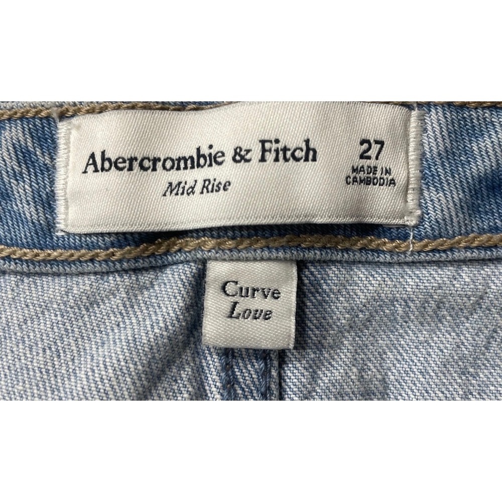 🖤Abercrombie & Fitch 🤑🖤🚨Curve Love Mid Rise Denim‎ Mini Skirt Size-27NEW$70 - Picture 8 of 9